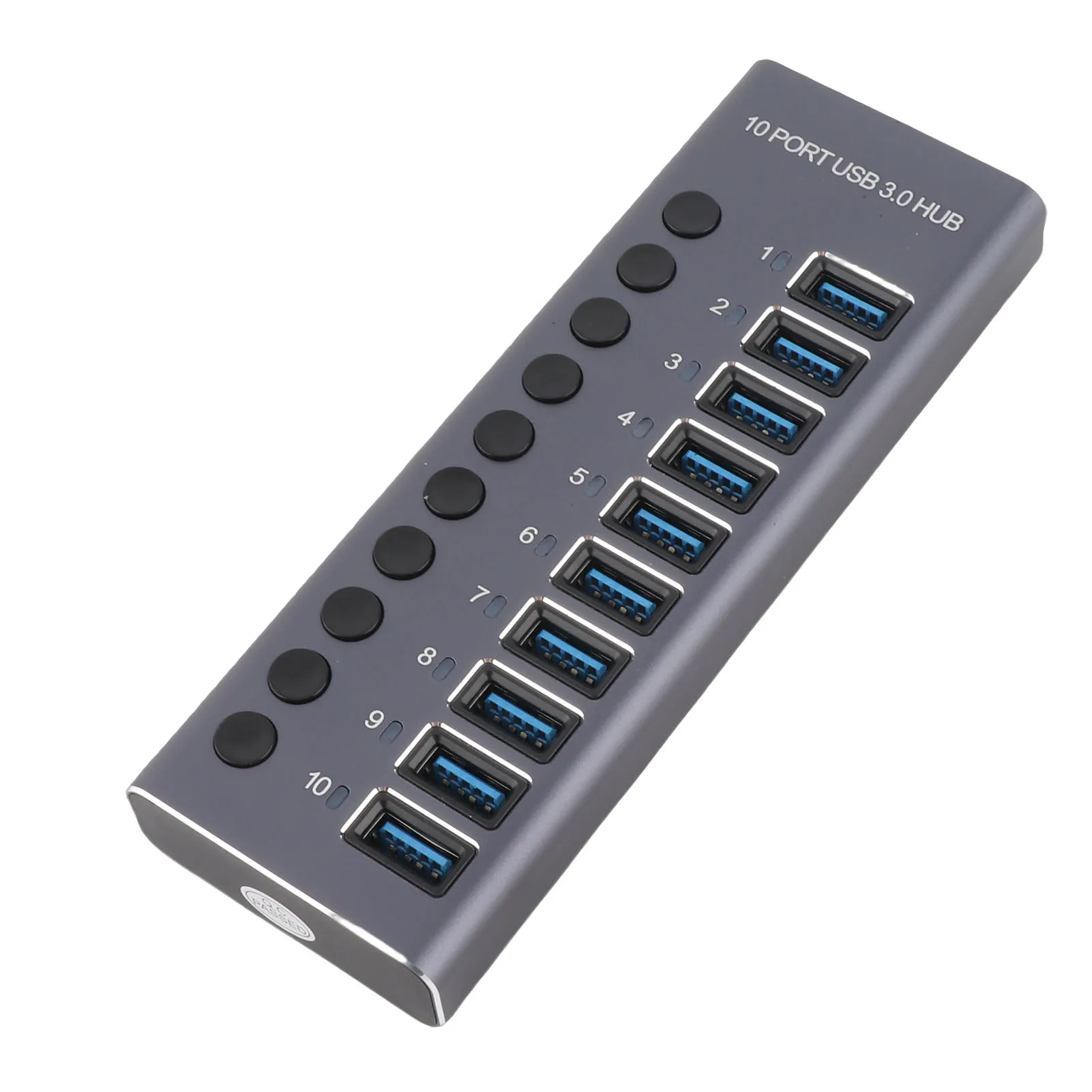 USB 3.0 Data Hub 10 Port Individual  USB Splitter with 60W Power Adapter for Laptop PC Game Console USB Charging Data Hub
