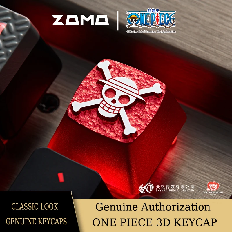 Zomoplus One Piece Metal Keycap Aluminum Artisan Keycap for Mechanical Keyboard Officially Licensed Anime Gaming Keycap