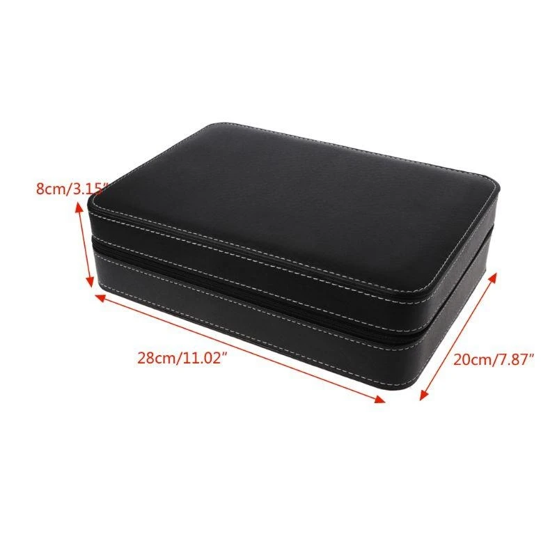 31BB Watch Bag Portable Travel Zipper PU Leather Storage for Case Jewelry Storage Dis