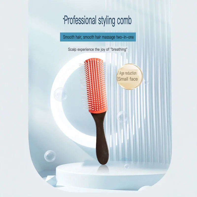 Nine-Row Curly Hair Massage Rib Comb for Men's Shaping Women's Styling Fluffy Slicked-Back Hairstyle Hairdressing Tool