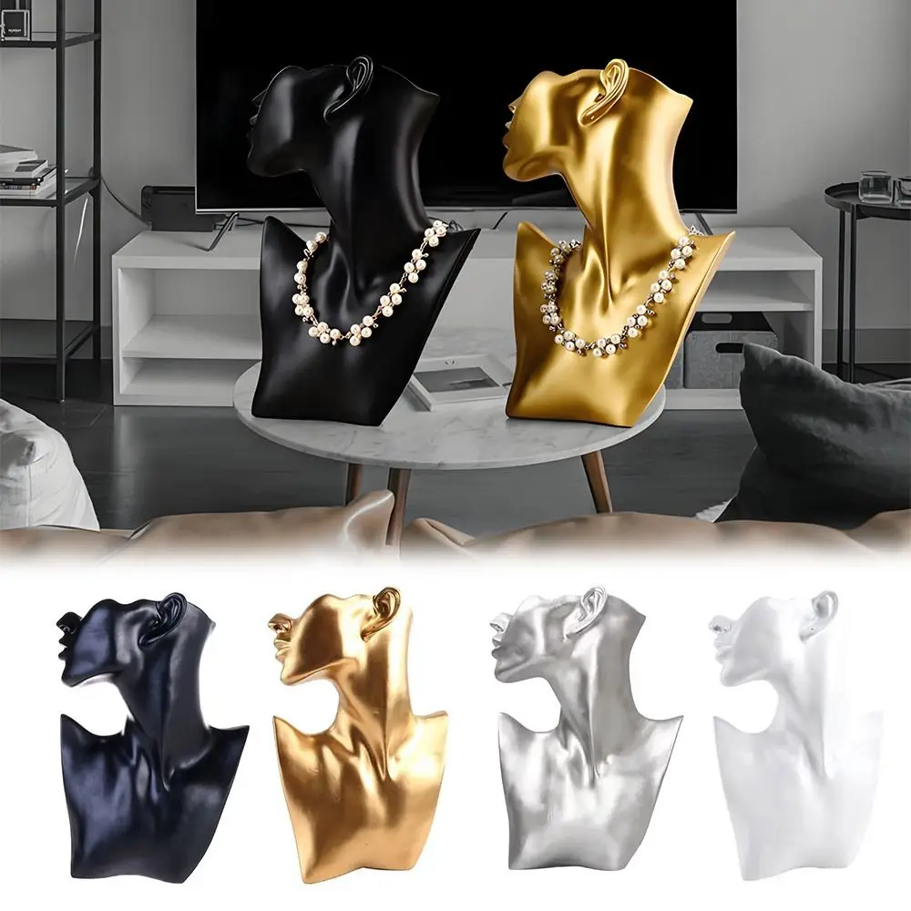 Resin Mannequin Jewelry Display Stand Side Face Mannequin Unique Jewellery Storage Rack Holder Head Bust Portrait