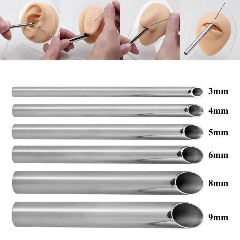 1Pcs Stainless Steel Piercing Tool Body Jewelry Tool Piercing Receiving Tube Accepts Needles Needle Receiving Tube