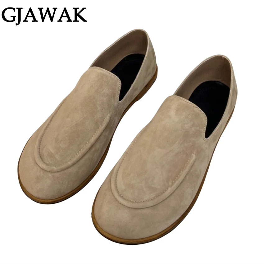 Autumn Suede Leather Loafers Women's Slip On Flat Casual Shoes Ladies Spring Versatile Single Shoes For Woman