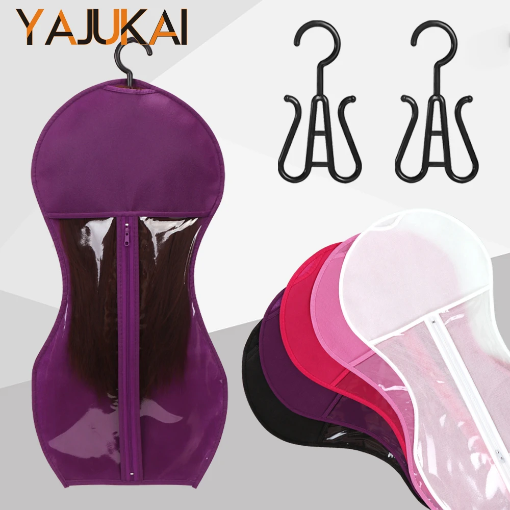 Hair Extension Holder Wig Storage Bags With Hanger For Multiple Wigs Dust-Proof Ideal Hair Bag For Hair Extensions & Accessories
