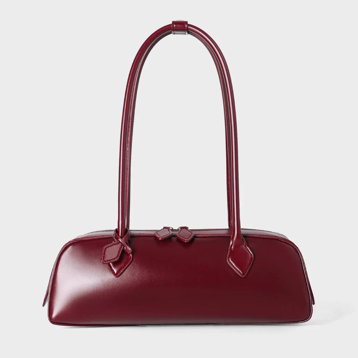 2026 New Glossy Leather Long Barrel Underarm Shoulder Bags Vintage Minimalist Lady Baguette Bag Luxury Designer Women's Handbags