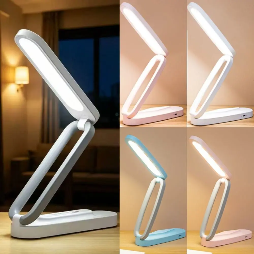 LED Charging Study Reading Light Eye Protection Portable Three-Fold Night Light 180 Foldable Minimalist Touch Control Desk Lamp
