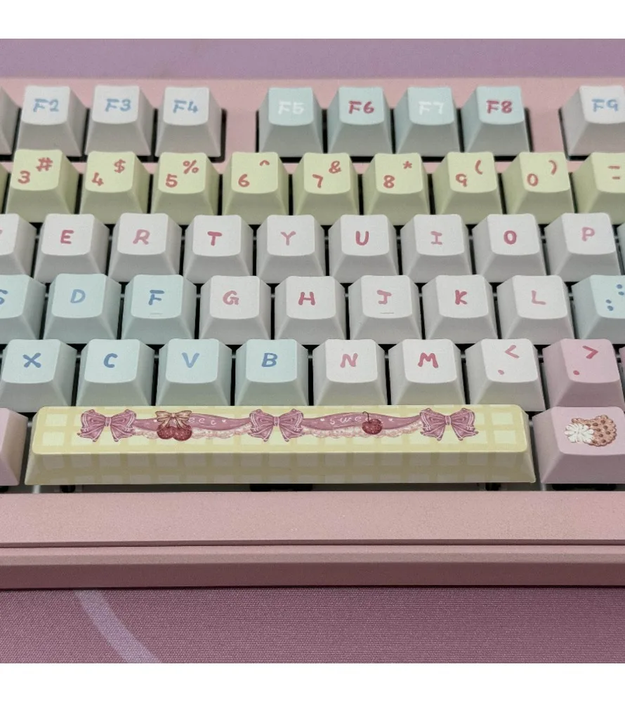 Original height PBT full five-sided sublimation mechanical key caps afternoon tea party-142 key personality