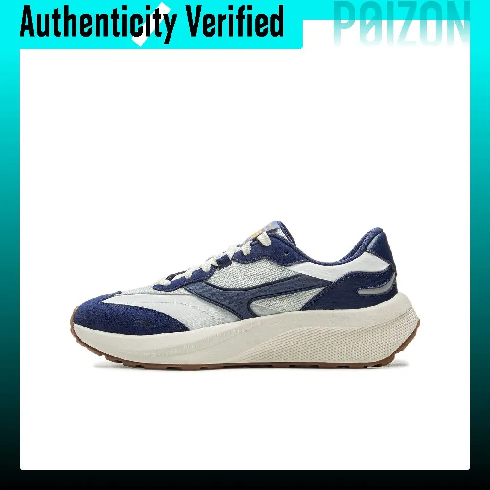 Li Ning Cushioning Slip Resistant Abrasion Resistant Support Low top Casual Shoes Men's Gray Blue AGCV055-3