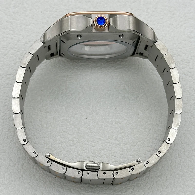 38mm Square Case 316L Stainless Steel Santos Case with a 27mm Dial Compatible With NH35 4R35 NH36 4R36 Movements