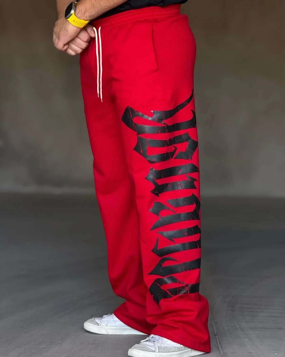 Men Hip Hop Trousers 3D Cracked Gothic Text Graphic Print Quick Dry Straight Pants Elastic Waist Y2K Streetwear Casual Pants