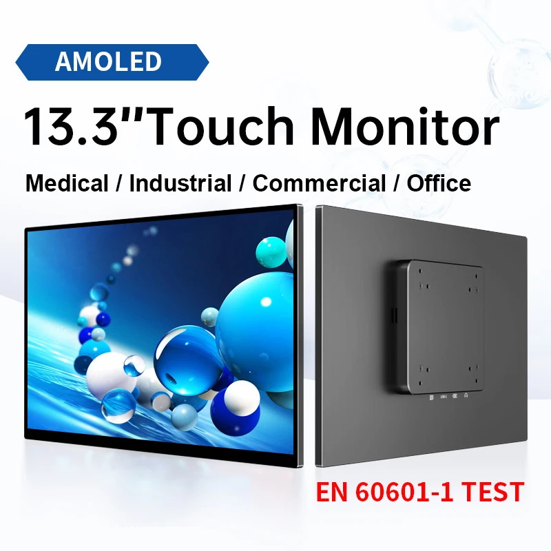 Portable OLED Monitor 13.3'' 100% DCI-P3 High Contrast Display for Medical Environment Industrial Endoscopy Office Extender HDR