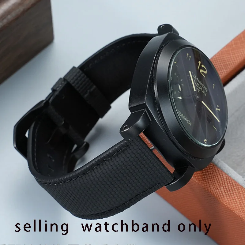For Panerai watchband PAM111 441 series fluororubber base nylon face watch strap 22mm 24mm 26mm wristband bracelet accessories