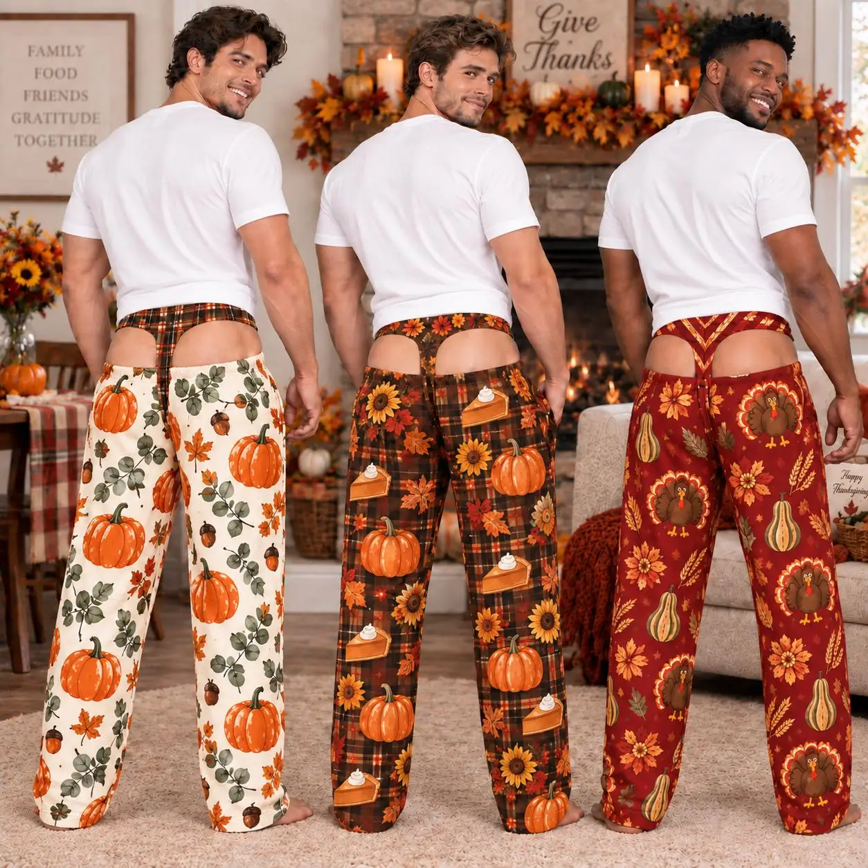 2026/27 Autumn New Arrival Men's Christmas Fun 3D Printed Loose Casual Pants Mid Waist Holiday Style Y2K Comfortable Home Pants