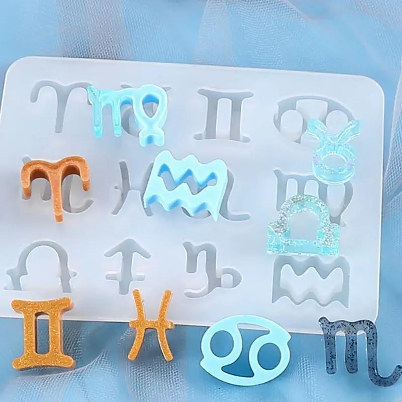 31BF Constellations Resin Craft Silicone Molds Pendant Moulds Keychain Moulds for Unique Necklace and Earring Creation