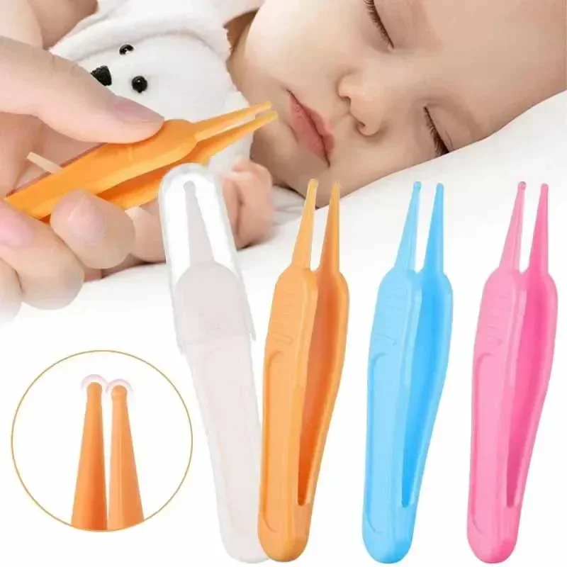 vvocci CavityCare Supplies Baby Safety Tweezers Essentials Kids Nasal Toddler Cleaning Forceps Plastic Tweezers Nose CleanerTool