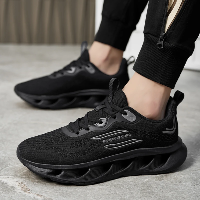 Men Mesh Running Shoes Lightweight LaceUp Breathable Hollow Cushion Casual Sport Sneakers  Walking Shoes for Daily Outdoor Use