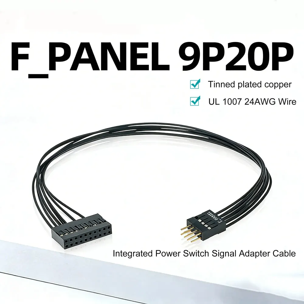 Computer Case F_PANEL to Motherboard 20Pin Front On/Off Cable Front Panel IO Signal Integrated Cable