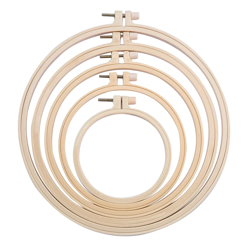 5 Pcs 3 Inch to 8 Inch Embroidery Hoops Set Plastic Round Hoops for Embroidery Craft Sewing and Ornaments Sewing