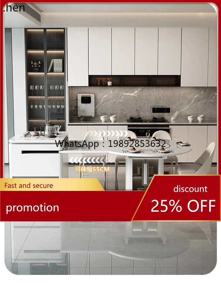 YFYdining table integrated telescopic multi-function with household small apartment square and round dual-purpose dining table