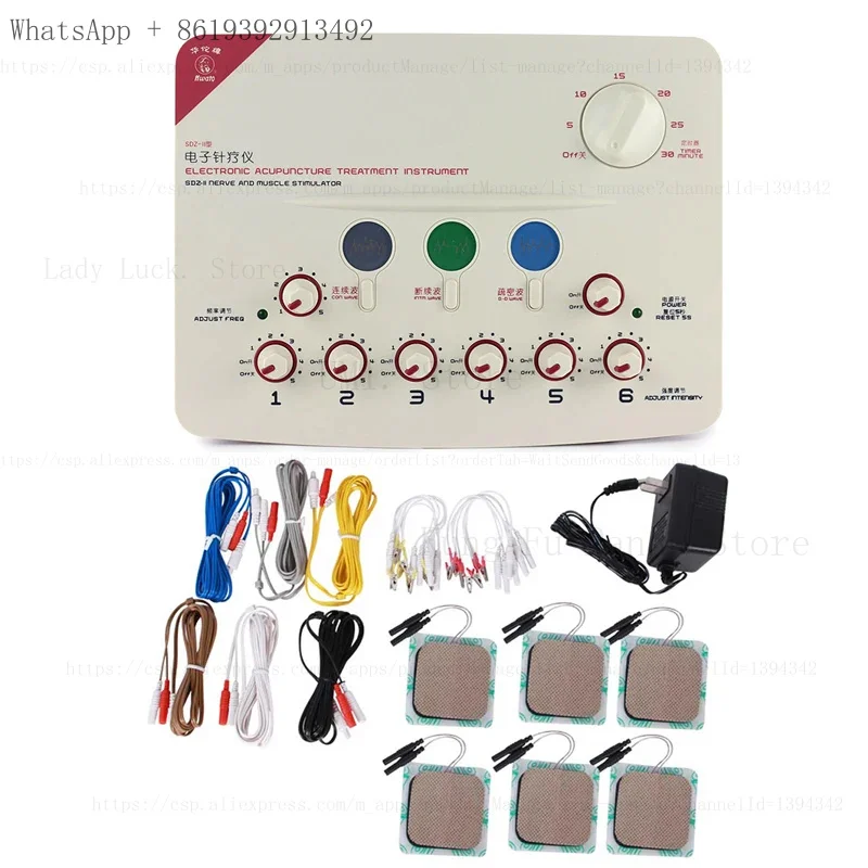 SDZ-II Nerve and Muscle Stimulator 6 Channels Output TENS Electro Acupuncture Treatment Massage Instrument 3 Waveform 110V 220V
