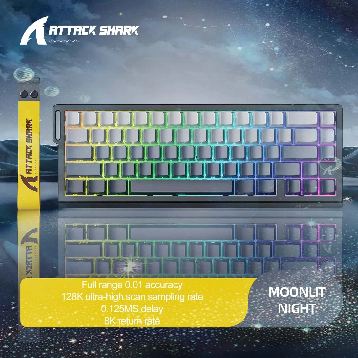Attack Shark X68HE Wireless Gaming Keyboard  0.01ms Response 8K Polling Rate 128K Scan Rate RGB  Competitive Gaming