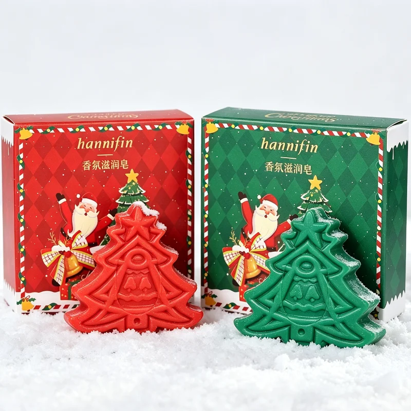 Creative Christmas Tree Shape Fragrance Soap 30g Gentle Not Tight Moisturizing Cleansing Handmade Soap Festive Party Gift Soap
