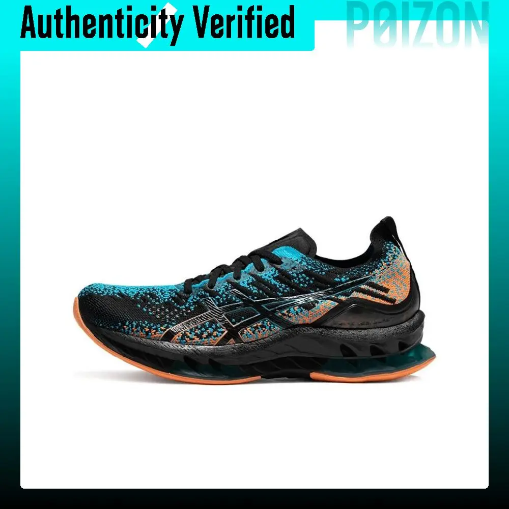 ASICS Gel Kinsei Blast Comfortable Fabric Abrasion Resistant Breathable Low top Running Shoes Men's Black Blue 1011B203-003