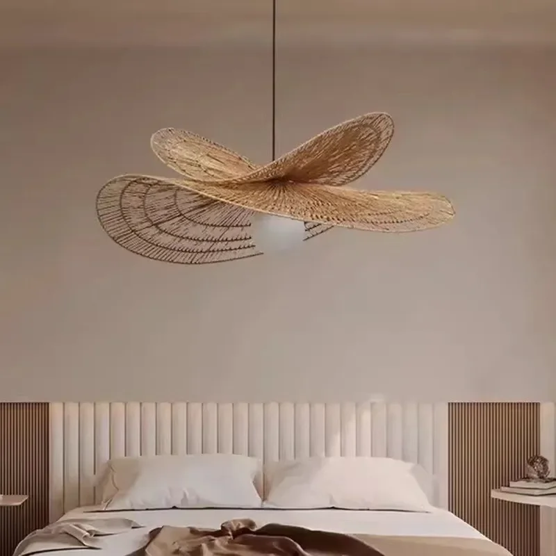 for Rattan Art Chandelier Woven Zen Style Lamp for Restaurant Study B&B Hotel Hot Pot Shop Tea Room Japanese Wabi-sabi