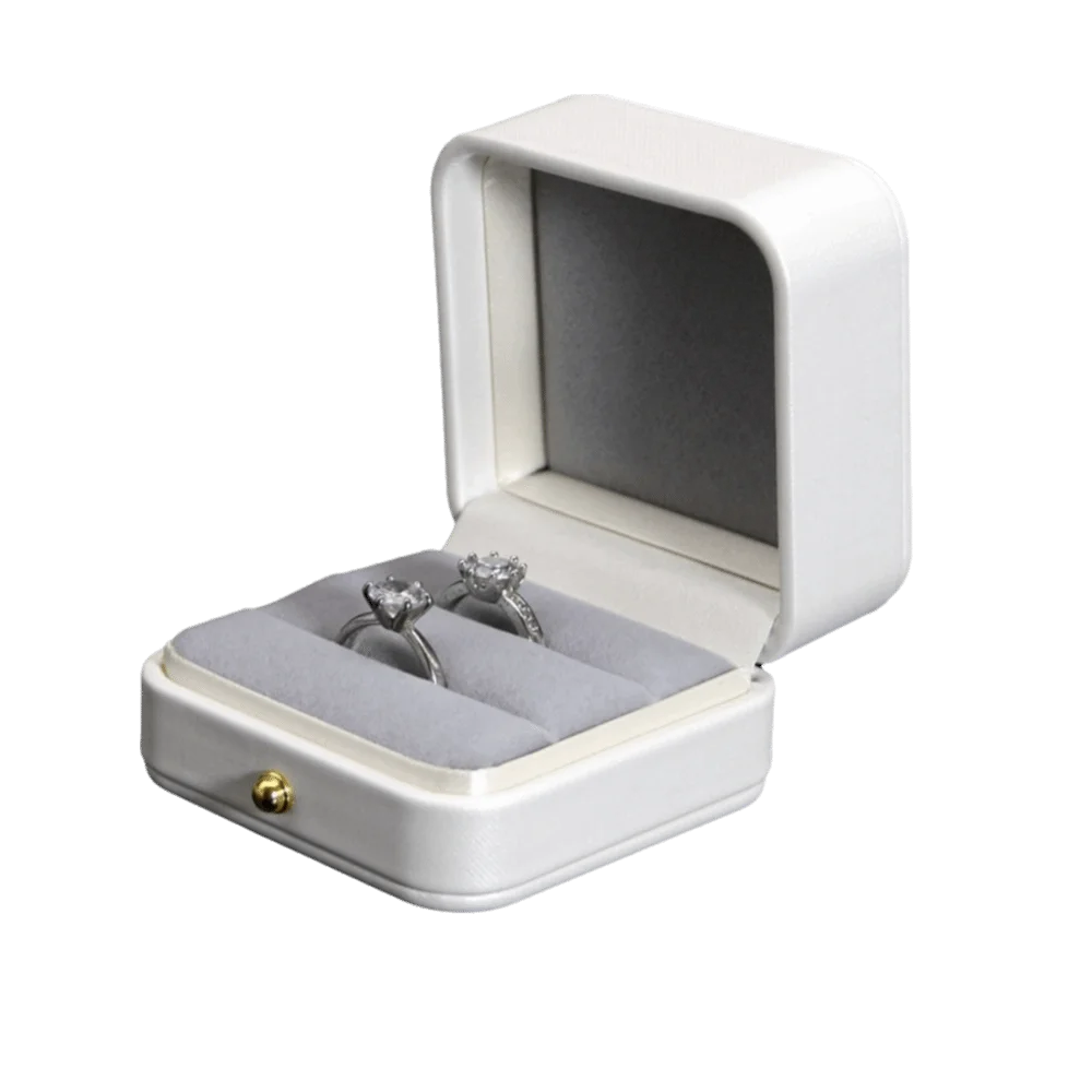 PU Leather Jewelry Gift Box White Multiple Specifications Jewelry Packaging Box Flannel Lining Necklace Collection Box