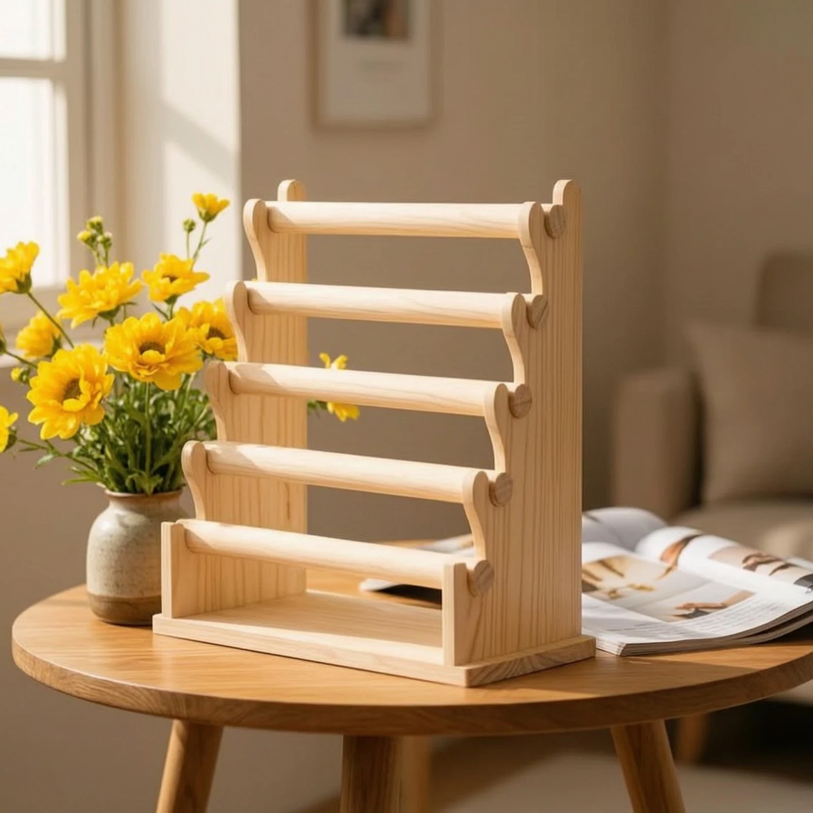 Jewelry Stand with Dowels Freestanding Bracelet Holder with Base Bracelet Holder Space-Saving Organizer Stable for Crafters
