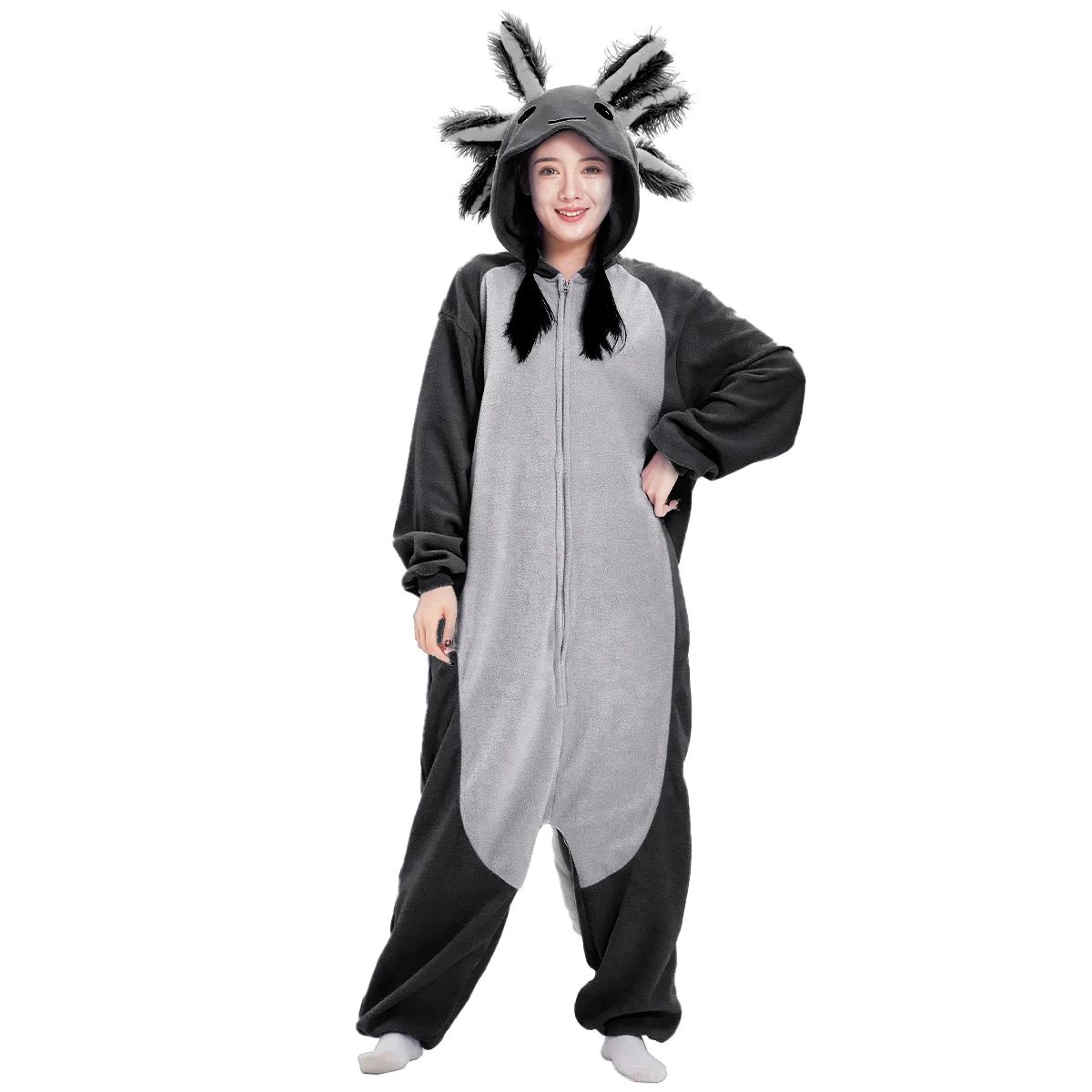 Onesieshow Animal Kigurumi Pyjamas Halloween Onesies Adult Cartoon Axolotl Pajama Cosplay Party Costume Women Men Homewear