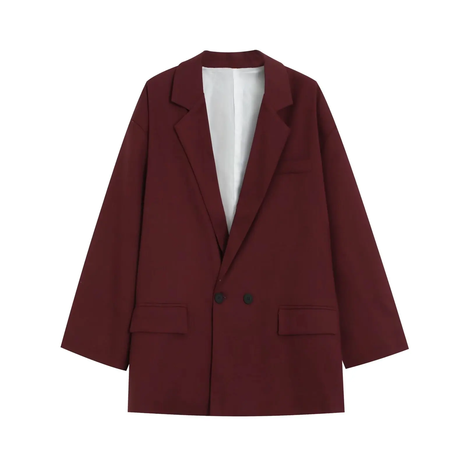 SuperAen 2026 Summer New Korean Style Long-sleeved Casual Fashion Double-Button Suit Jacket Simple Oversize Coats