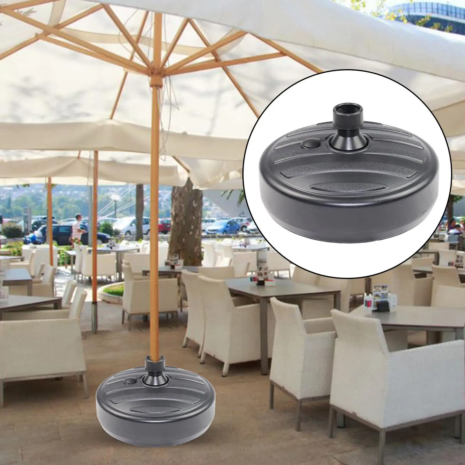 Outdoor Garden Beach Umbrella Stand Plastic Parasol Base Patio Furnit 35-38mm Rod Round Strong Rain Gear Base Holder