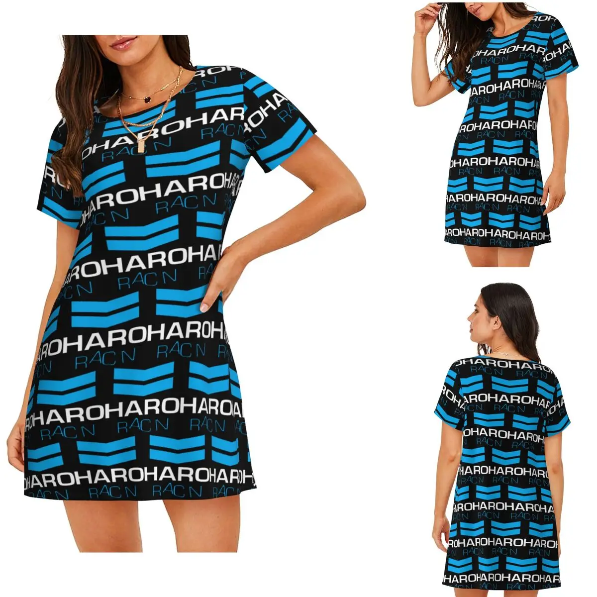 Custom Haro Racn Bluewhite- Old School Bmx Short Sleeves Nightdress For Sleeping Women Short Sleeve Nightgowns Pajama Dress