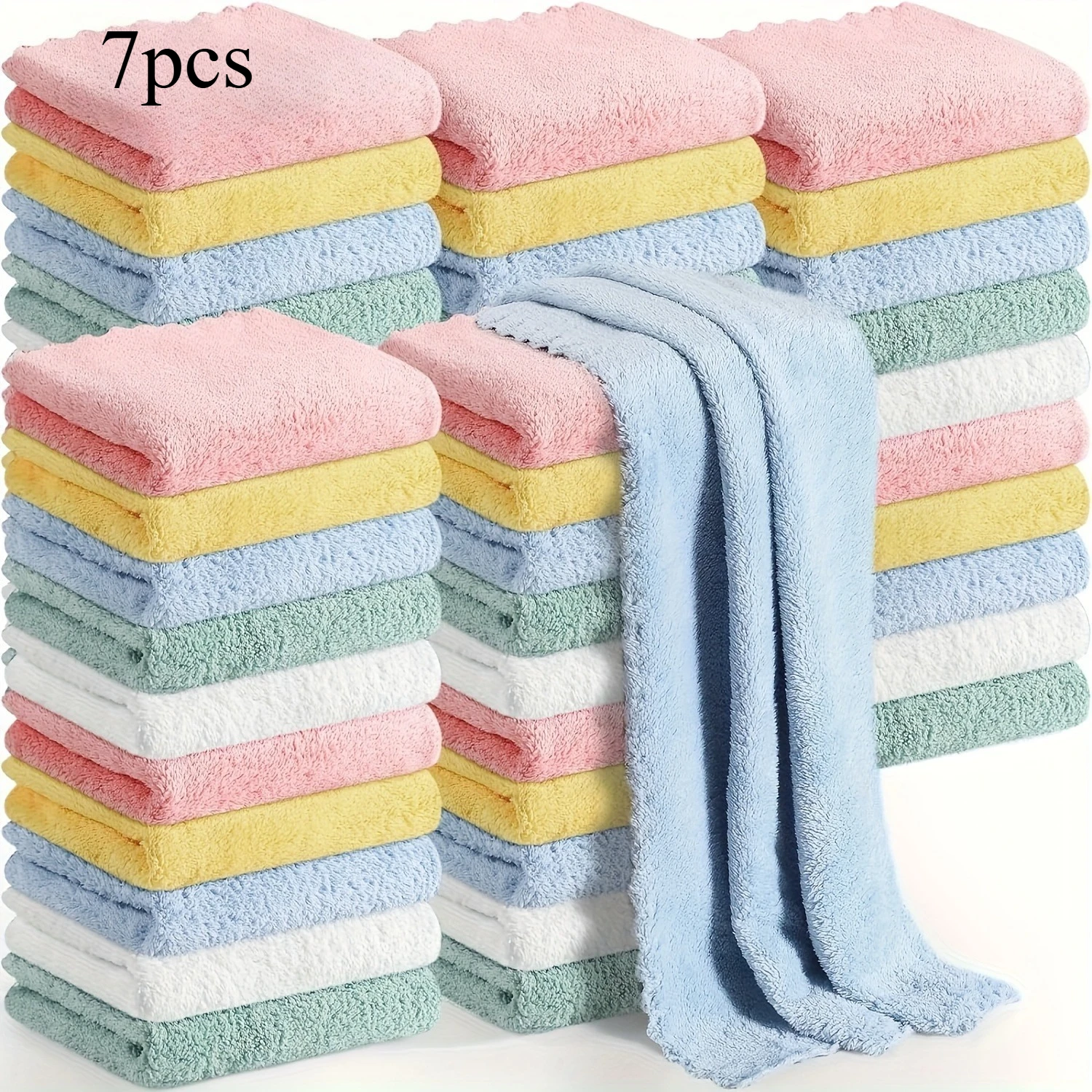 7pcs Children's Back Strap Cloth Loose Pack 25cm*25cm Absorbent Towel, Non-Disposable, with