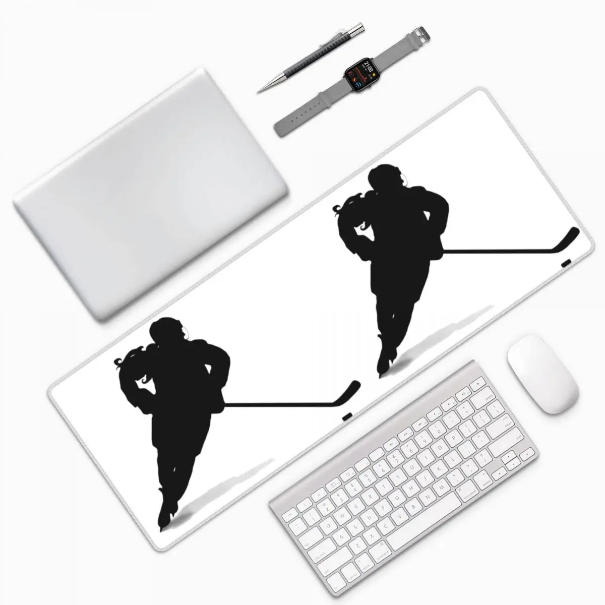 Hockey Players Ice Skaters Sports Large Mouse Pad Computer Keyboard Mouse Mat Gaming PC Laptop Desk Mat Table Mats