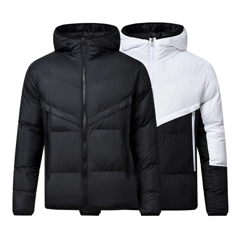 Winter Men Warm Down Parkas Fashion Men Cotton Thicken Hooded Coats Men Sports Windbreaker Thermal Padded Jacket Clothing