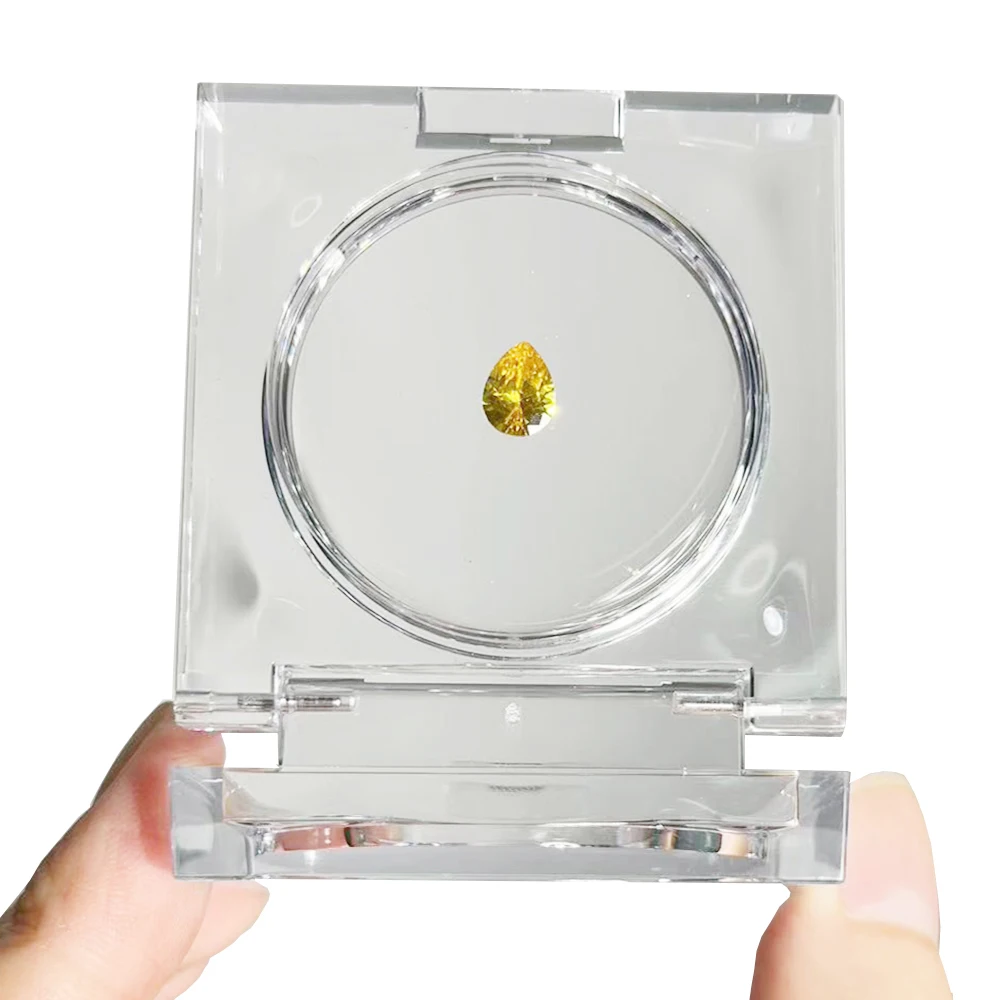 Transparent Gemstone Jewelry Storage Box Gems Organizer Adhensive Diamond  Stone Container Sticky Zircon CVD Chip Packaging Box