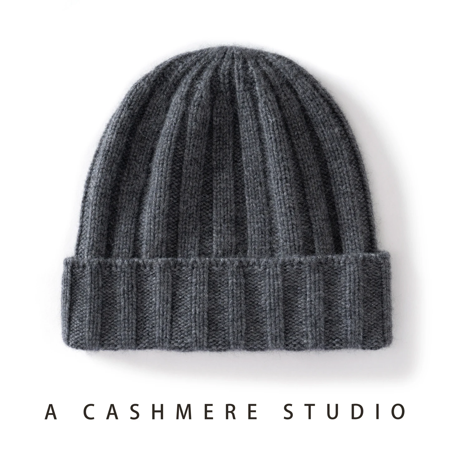 MERRILAMB 100% Pure Cashmere Beanie Hat Unisex Winter Hat Ribbed Knitted Thicken Hats for Men Women Outdoor Casual Soft Warm Cap