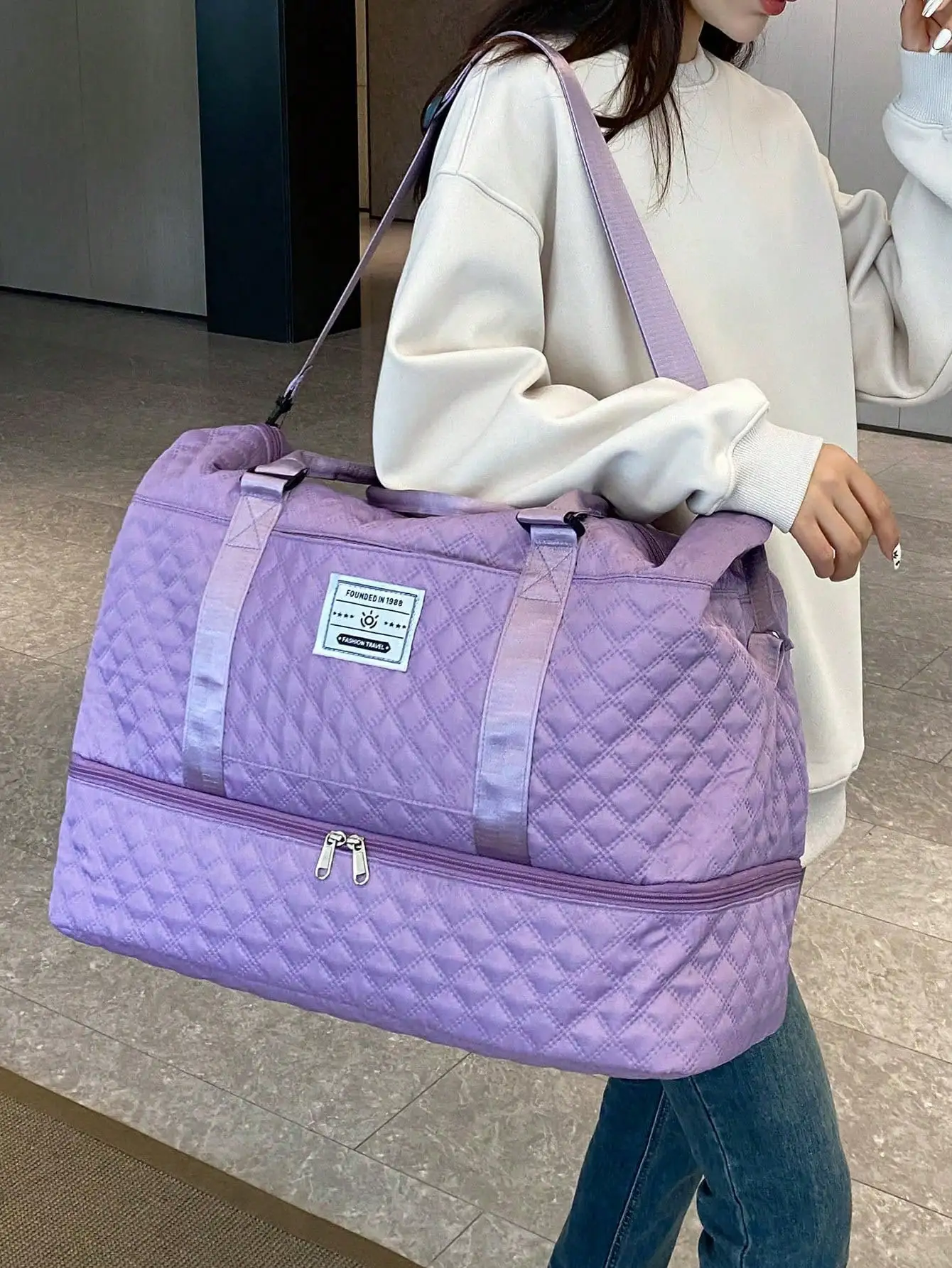 Purple Expandable Travel Packing Cubes, Lightweight Foldable, Expandable Capacity, Suitable For Weekend Trips, Overnight Stays, Weekend Bags, Hospital Bags, Quilted Bags, Down Jackets, Quilted Shoulder Bags, Handbags, Crossbody Bags, Travel Bags