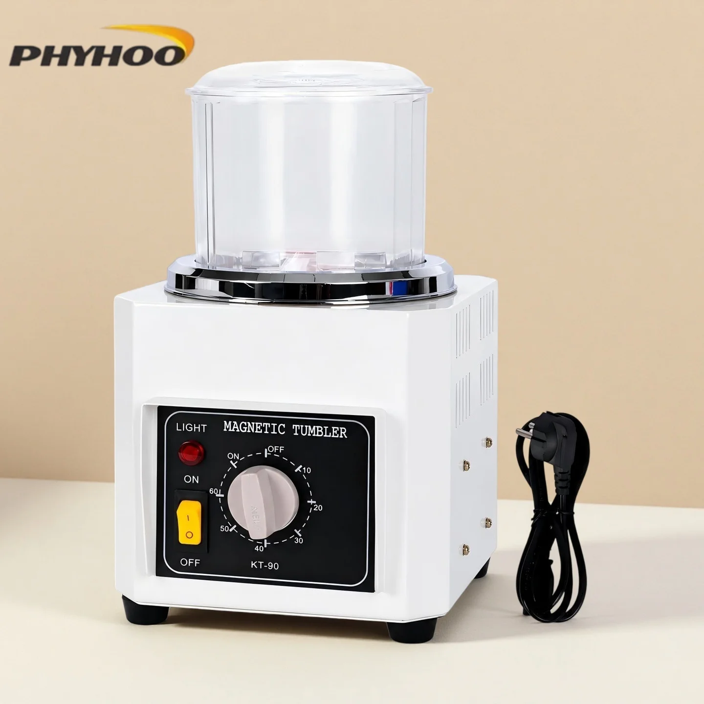 PHYHOO Magnetic Tumbler Jewelry Polisher 110V 220V Mini DIY Jewelry Polisher Finisher For Metal Hardware Cleaning Finishing
