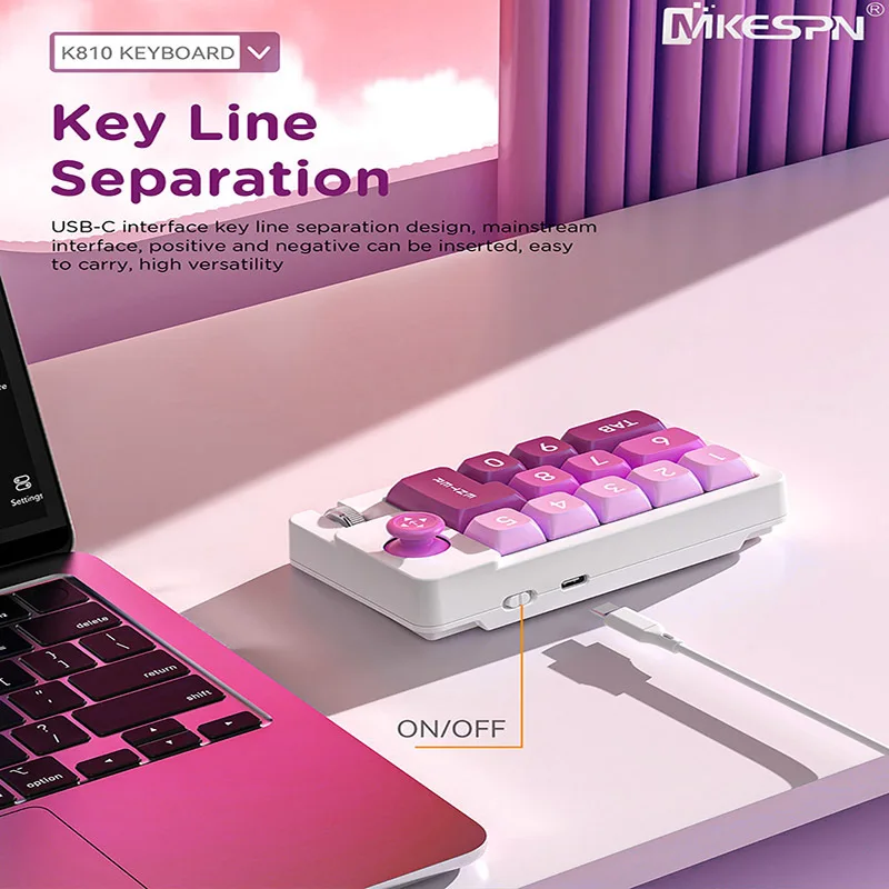 Portable Joystick Custom Mechanical Wired Keyboard Full Hot Swappable RGB Backlight Programmable Gaming for Desktop Laptop Gift