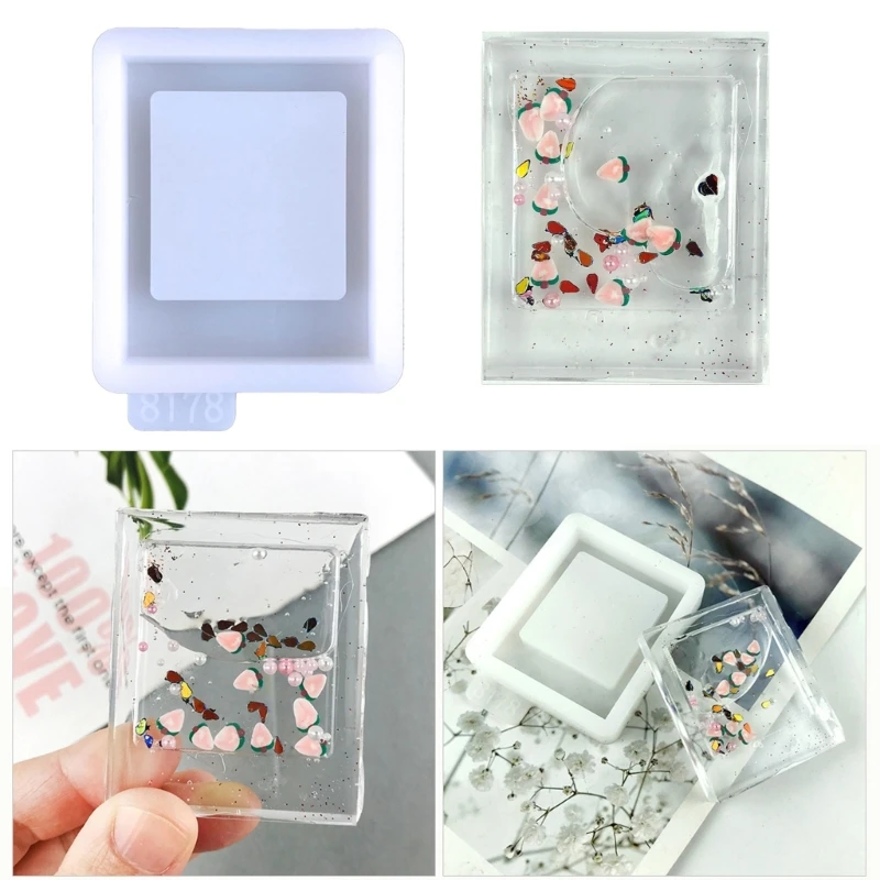 Quicksand Silicone Mold Resin Shaker Mold Photo Frame Casting Resin Epoxy Mold for DIY Pendant Keychain Jewelry Making