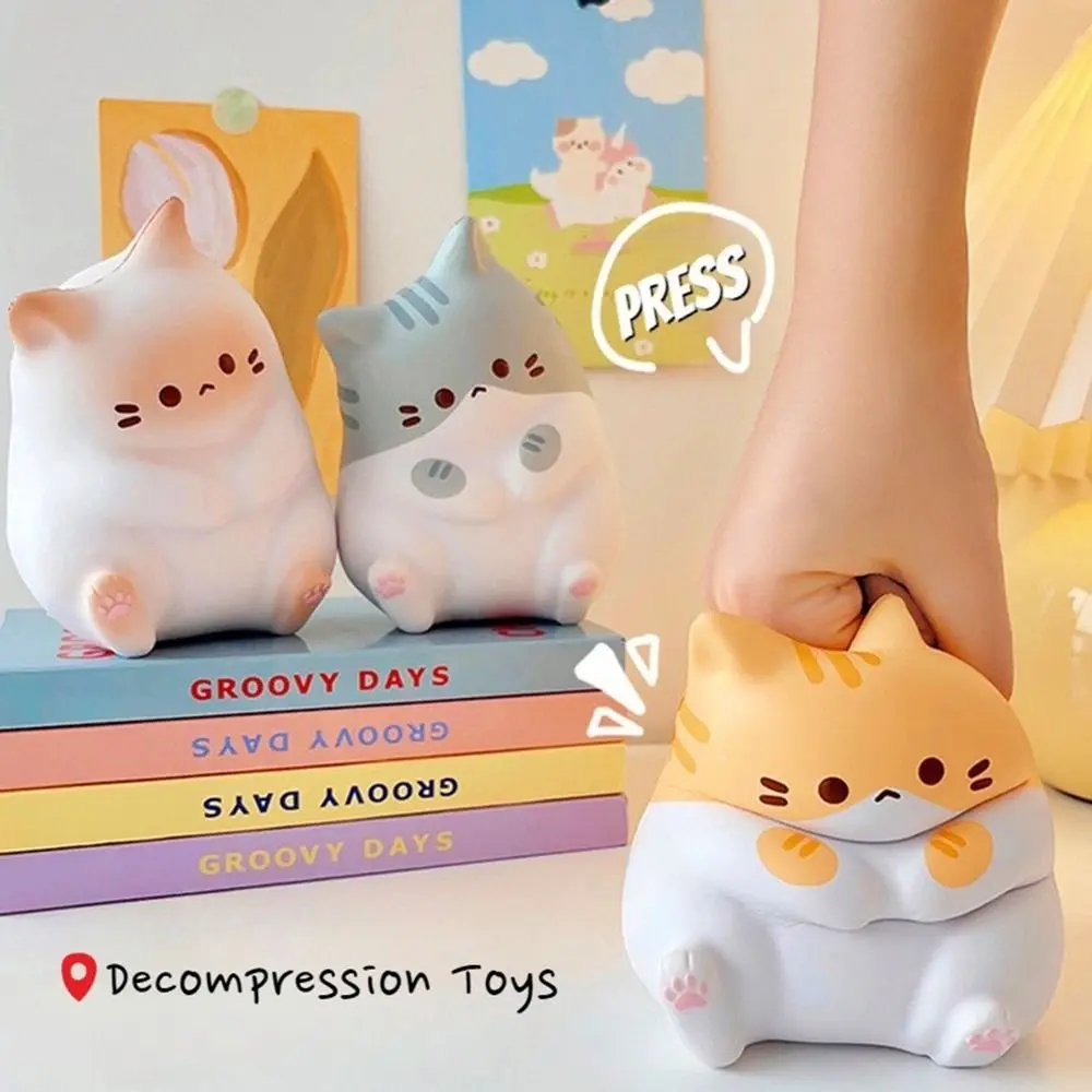 Kawaii Cartoon Cat Squeeze Plushie Stress Release Decompression Cute Slow Rebound Release Anxiety