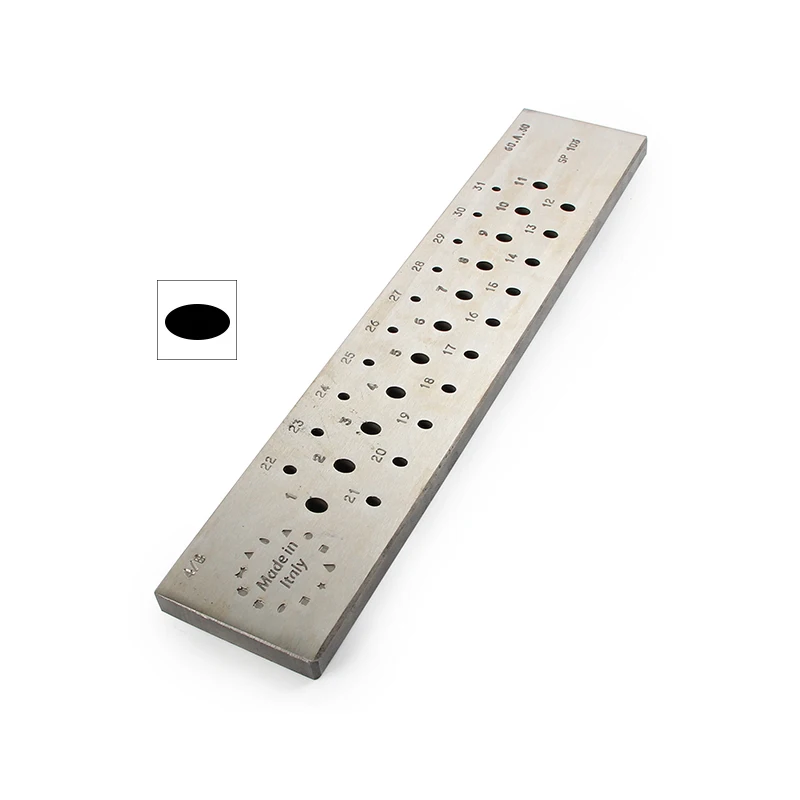 O.M.O Italy Steel Oval 75% Wire Drawplate Precision Oval Wire Making Tool for Jewelry 4/B (3-6mm) & 4/C (1-3mm) Models