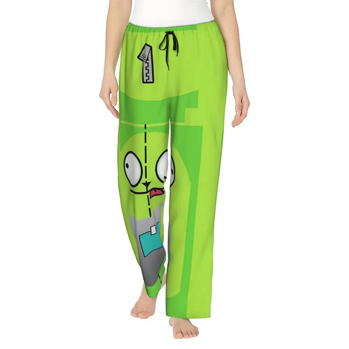 Custom Invader Zim Women Pajama Pants Lounge Sleep Sleepwear Bottoms with Pockets