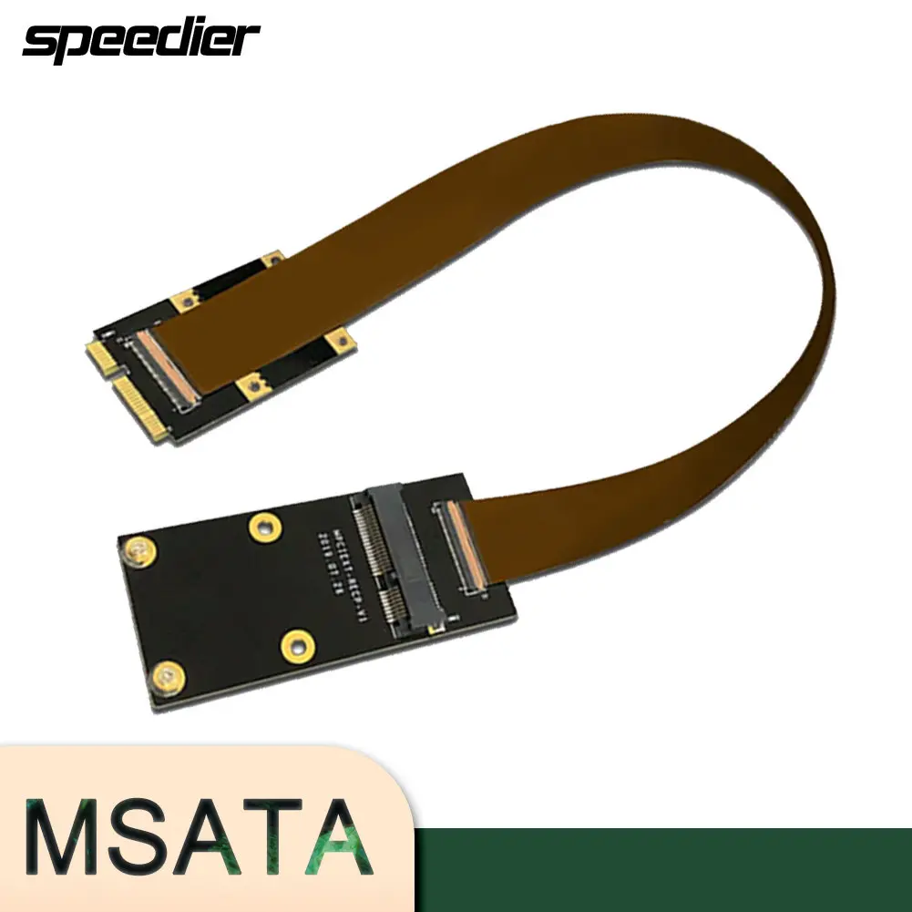 Mini PCIe WiFi Wireless NIC MSATA SSD SATA 52pin Mini PCI Express Extension Ribbon Cable 30cm for Computer Networking
