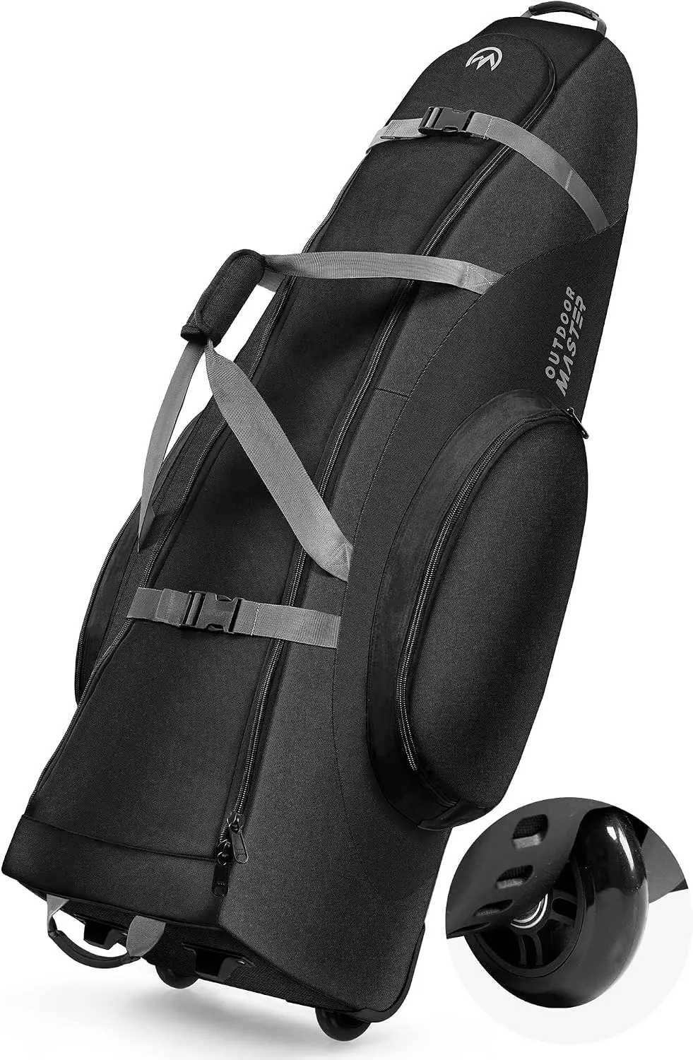 Golf Travel Bag Featuring Padded Construction and Reinforced Wheels