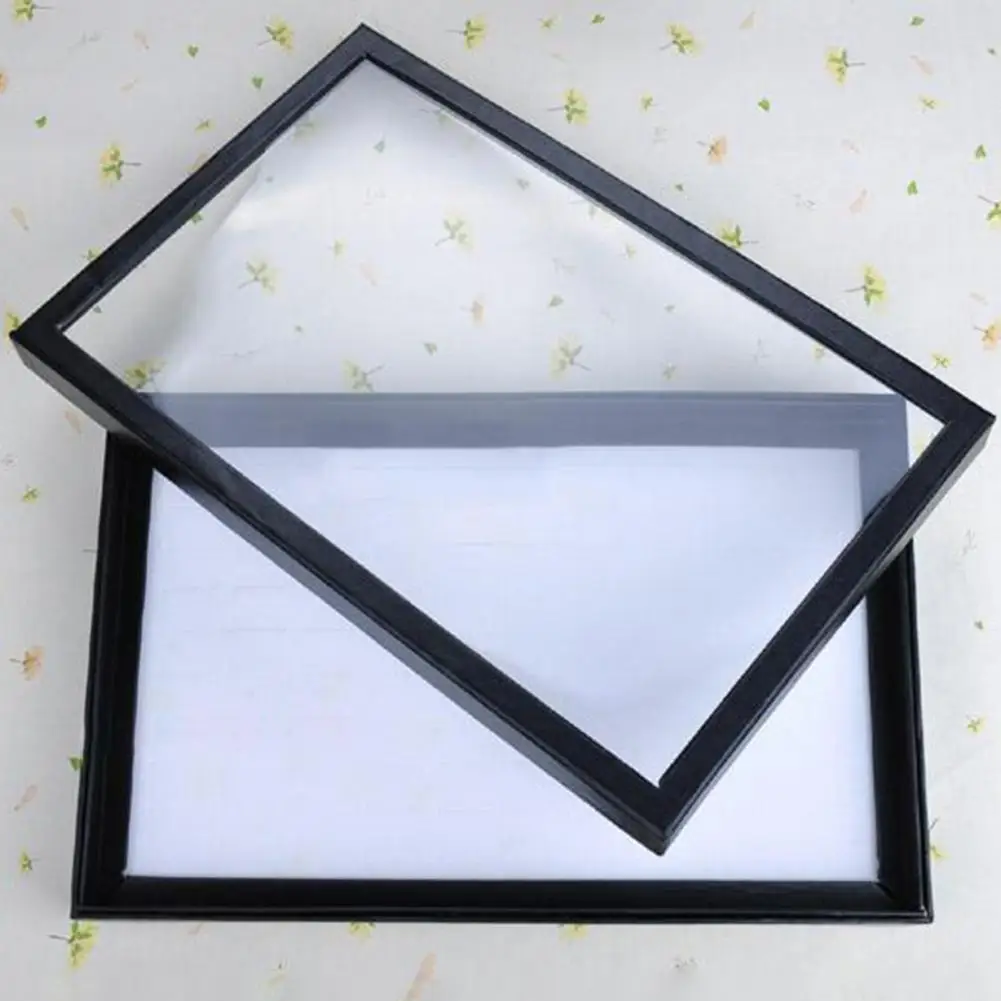 Dropshipping!!100Slots Ring Display Box Transparent Lid Large Capacity Cardboard Cufflink Jewelry Tray Ring Showcase For Women