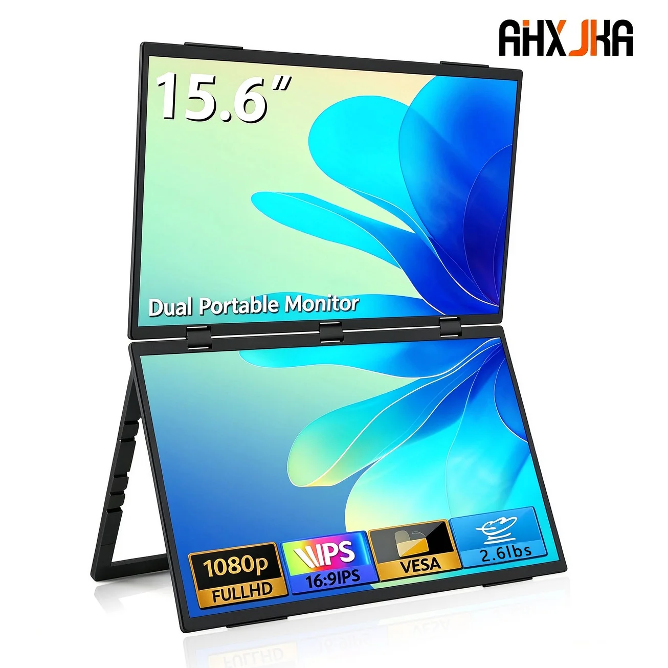 15.6 Inch Dual Portable Monitor IPS FHD 19201080 72%sRGB 16:9 Rear Support Stand Dual External Display for Notebook PC  PS4/5